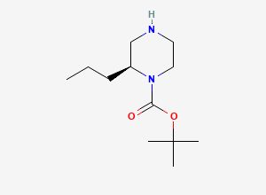 Two-dimensional chemical structure of (S)-1-Boc-2-propyl-piperazine