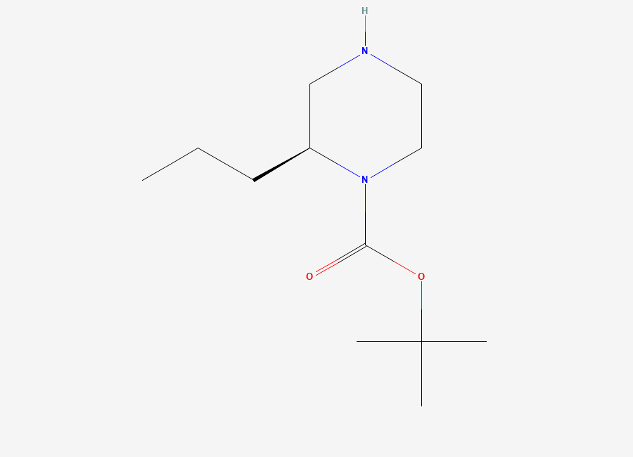 Two-dimensional chemical structure of (S)-1-Boc-2-propyl-piperazine