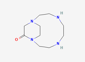 Two-dimensional chemical structure of 1,4,7,10-Tetraazabicyclo[8.2.2]tetradecan-11-one, CAS 220182-11-6