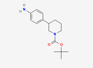 Two-dimensional chemical structure of 1-Boc-3-(4-Aminophenyl)piperidine