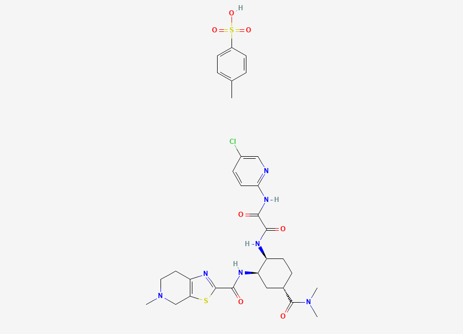 Two-dimensional chemical structure of Edoxaban Tosylate, CAS 480449-71-6