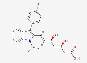 Two-dimensional chemical structure of Fluvastatin, (3R,5S)-