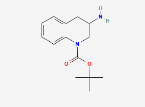 Two-dimensional chemical structure of Tert-butyl 3-amino-1,2,3,4-tetrahydroquinoline-1-carboxylate