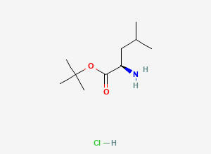 Two-dimensional chemical structure of tert-butyl (2R)-2-amino-4-methylpentanoate hydrochloride