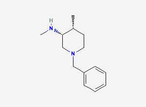 Two-dimensional chemical structure of (3R,4R)-N,4-Dimethyl-1-benzyl-3-piperidinamine, CAS 477600-70-7