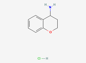 Two-dimensional chemical structure of 3,4-dihydro-2H-1-benzopyran-4-amine hydrochloride