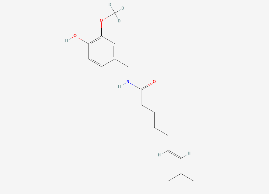 Two-dimensional chemical structure of Cis-Capsaicin-D3, CAS 1185237-43-7