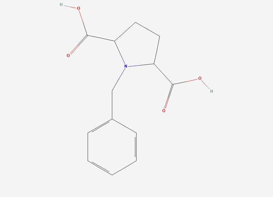 Two-dimensional chemical structure of 1-benzylpyrrolidine-2,5-dicarboxylic Acid