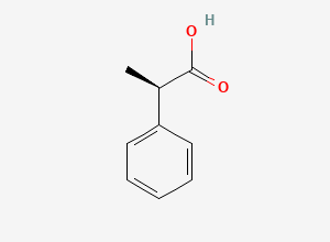 Two-dimensional chemical structure of 2-Phenylpropionic acid, (-)-
