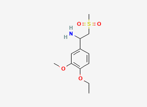Two-dimensional chemical structure of 1-(4-Ethoxy-3-methoxyphenyl)-2-(methylsulfonyl)ethanamine