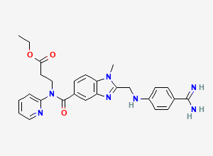Two-dimensional chemical structure of Dabigatran Etexilate Mesylate Impurity B/ Dabigatran Deshexyl Impurity/ Dabigatran Ethyl Ester, CAS 429658-95-7