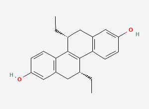 Two-dimensional chemical structure of 2,8-Chrysenediol, 5,11-diethyl-5,6,11,12-tetrahydro-, (5R,11R)-