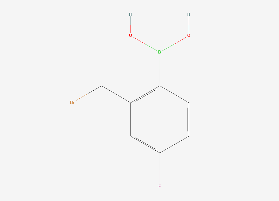 Two-dimensional chemical structure of (2-(Bromomethyl)-4-fluorophenyl)boronic acid