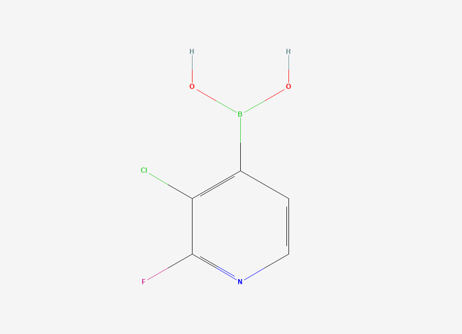 Two-dimensional chemical structure of (3-Chloro-2-fluoropyridin-4-yl)boronic acid
