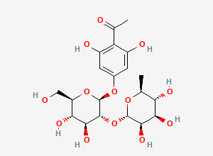 Two-dimensional chemical structure of Neohesperidin Dihydrochalcone EP Impurity A / Neohesperidin Dihydrochalcone Related Compound A / Phloroacetophenone Neohesperidoside, CAS 23643-71-2