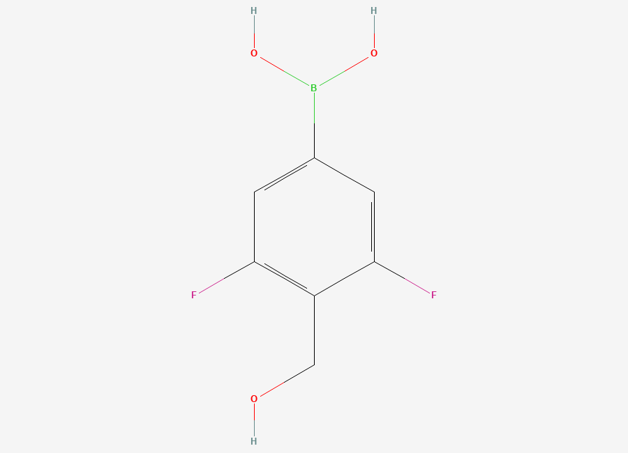 Two-dimensional chemical structure of 3,5-Difluoro-4-(hydroxymethyl)phenylboronic acid