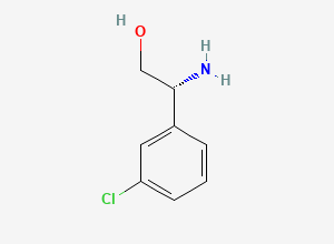 Two-dimensional chemical structure of (R)-2-Amino-2-(3-chlorophenyl)ethanol