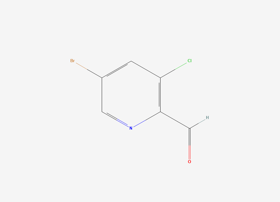 Two-dimensional chemical structure of 5-Bromo-3-chloropyridine-2-carbaldehyde
