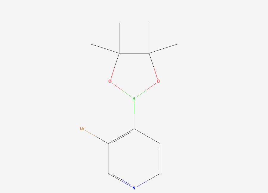 Two-dimensional chemical structure of 3-Bromo-4-(4,4,5,5-tetramethyl-1,3,2-dioxaborolan-2-yl)pyridine