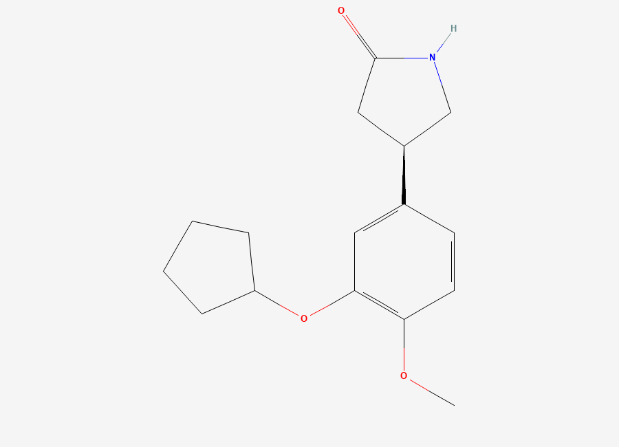 Two-dimensional chemical structure of (-)-Rolipram