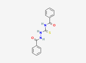 Two-dimensional chemical structure of 1,4-Dibenzoyl-3-thio Semicarbazide, CAS 58975-55-6