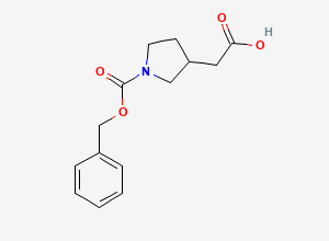 Two-dimensional chemical structure of 1-[(Phenylmethoxy)carbonyl]-3-pyrrolidineacetic acid