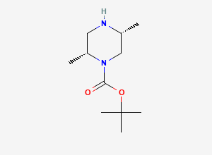 Two-dimensional chemical structure of tert-butyl (2R,5R)-2,5-dimethylpiperazine-1-carboxylate