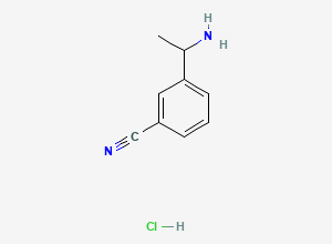 Two-dimensional chemical structure of 3-(1-Aminoethyl)benzonitrile hydrochloride