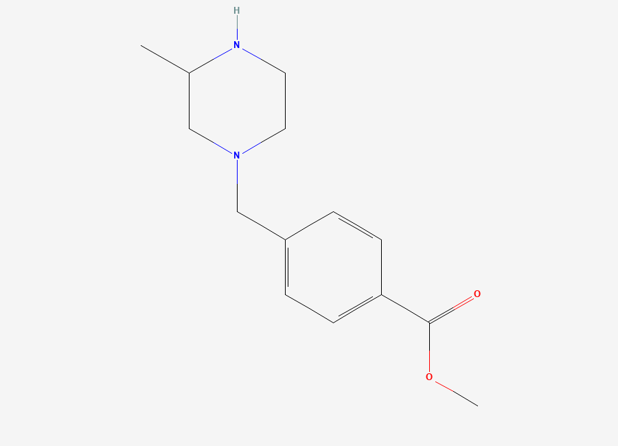 Two-dimensional chemical structure of Methyl 4-((3-methylpiperazin-1-yl)methyl)benzoate