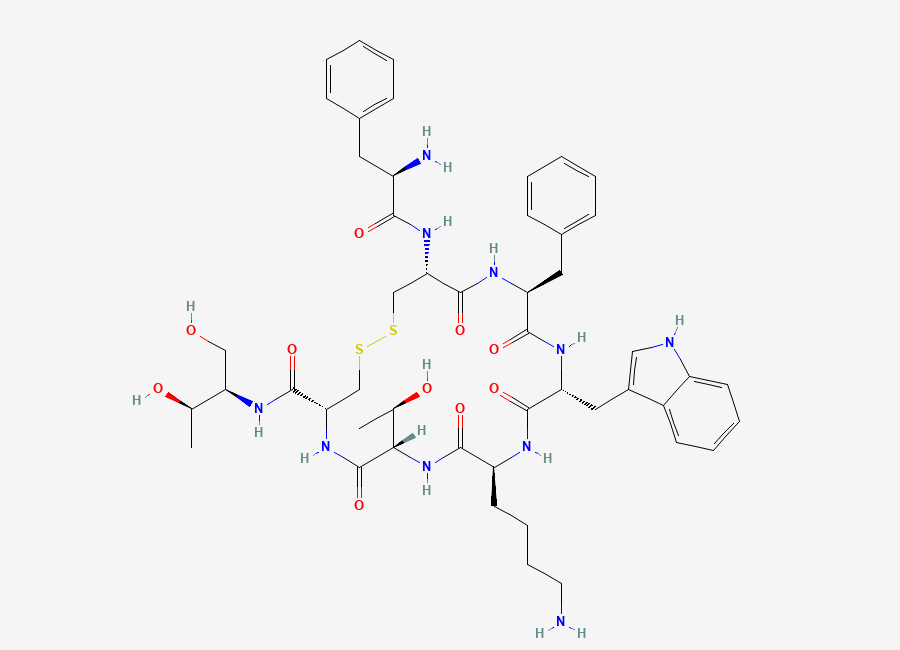 Two-dimensional chemical structure of Octreotide, CAS 83150-76-9