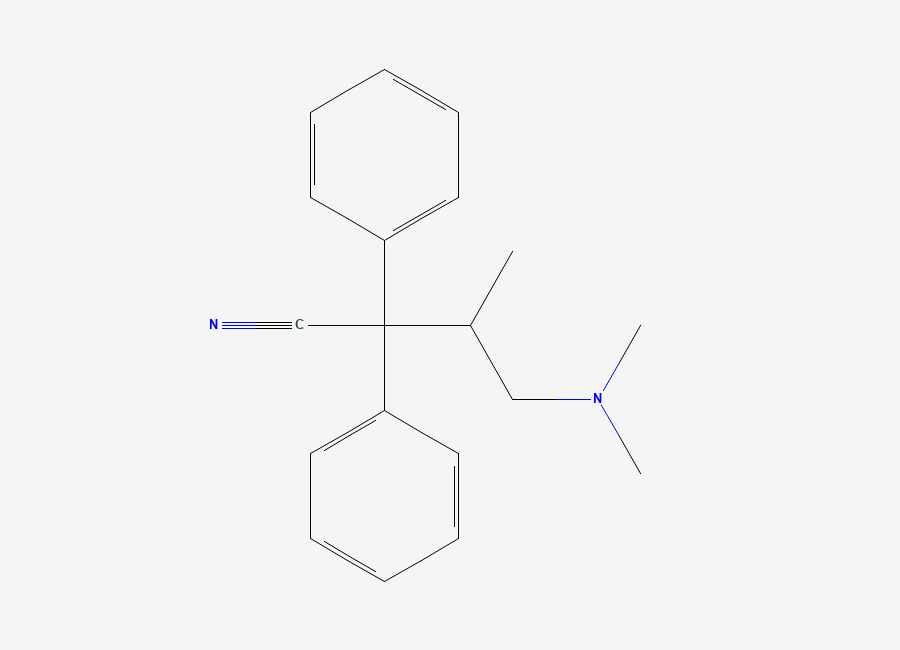 Two-dimensional chemical structure of alpha-(2-(Dimethylamino)-1-methylethyl)-alpha-phenylbenzeneacetonitrile