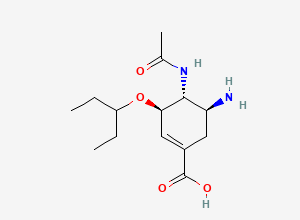 Two-dimensional chemical structure of Oseltamivir EP Impurity C / Oseltamivir BP Impurity C / Oseltamivir Acid, CAS 187227-45-8