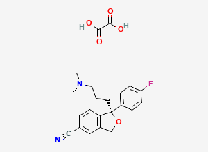 Two-dimensional chemical structure of Escitalopram EP Impurity K/ Citalopram R-Isomer (Oxalate Salt), CAS 219861-53-7