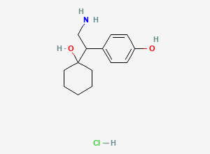 Two-dimensional chemical structure of Desvenlafaxine N,N-Didesmethyl Impurity/ O-Desmethyl-N,N-didesmethyl Venlafaxine (HCl salt), CAS 135308-76-8