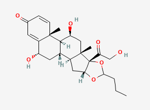 Two-dimensional chemical structure of Budesonide 6-alpha-Hydroxy Impurity, CAS 577777-51-6