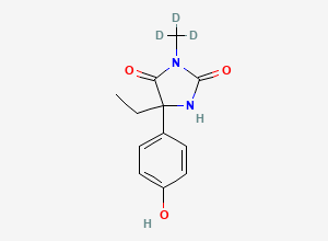 Two-dimensional chemical structure of 5-Ethyl-5-(4-hydroxyphenyl)-3-(~2~H_3_)methylimidazolidine-2,4-dione