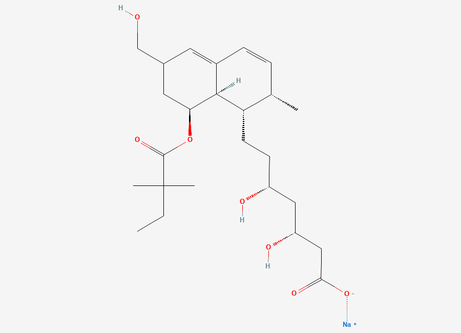 Two-dimensional chemical structure of 6'-Hydroxymethyl Simvastatin Acid (Sodium Salt), CAS 134452-13-4