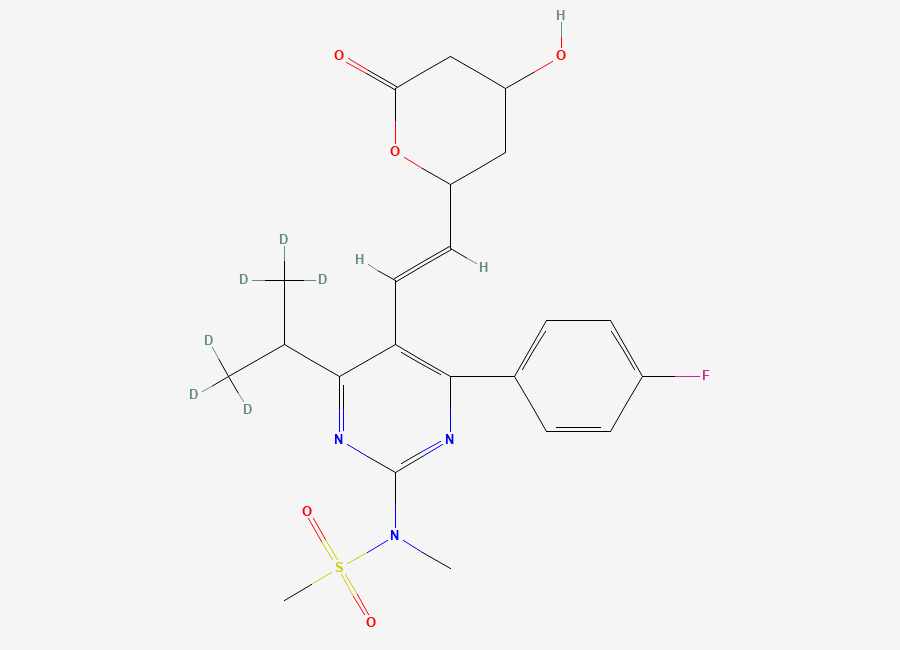 Two-dimensional chemical structure of Rosuvastatin Lactone-D6