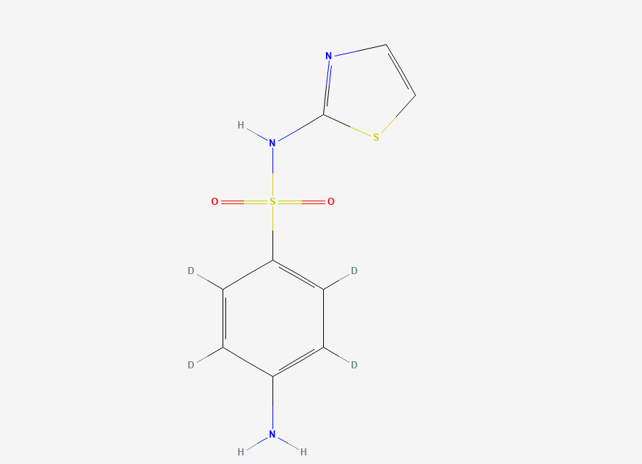 Two-dimensional chemical structure of Sulfathiazole-D4, CAS 1020719-89-4
