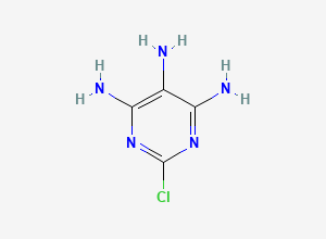 Two-dimensional chemical structure of 2-chloropyrimidine-4,5,6-triamine, CAS 40928-86-7