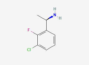 Two-dimensional chemical structure of (1R)-1-(3-chloro-2-fluorophenyl)ethan-1-amine
