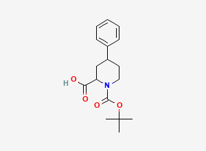Two-dimensional chemical structure of 1-(Tert-butoxycarbonyl)-4-phenylpiperidine-2-carboxylic acid