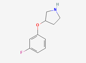 Two-dimensional chemical structure of 3-(3-Fluorophenoxy)pyrrolidine
