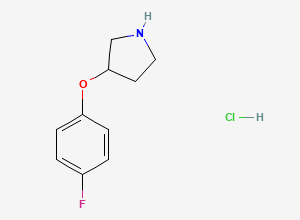 Two-dimensional chemical structure of 3-(4-Fluorophenoxy)pyrrolidine hydrochloride