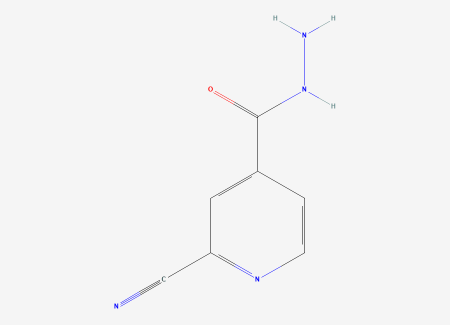 Two-dimensional chemical structure of 2-cyanoisonicotinohydrazide, CAS 135048-32-7