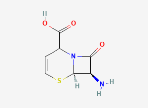 Two-dimensional chemical structure of (6R,7R)-7-Amino-8-oxo-5-thia-1-azabicyclo[4.2.0]oct-3-ene-2-carboxylic acid, CAS 90712-49-5