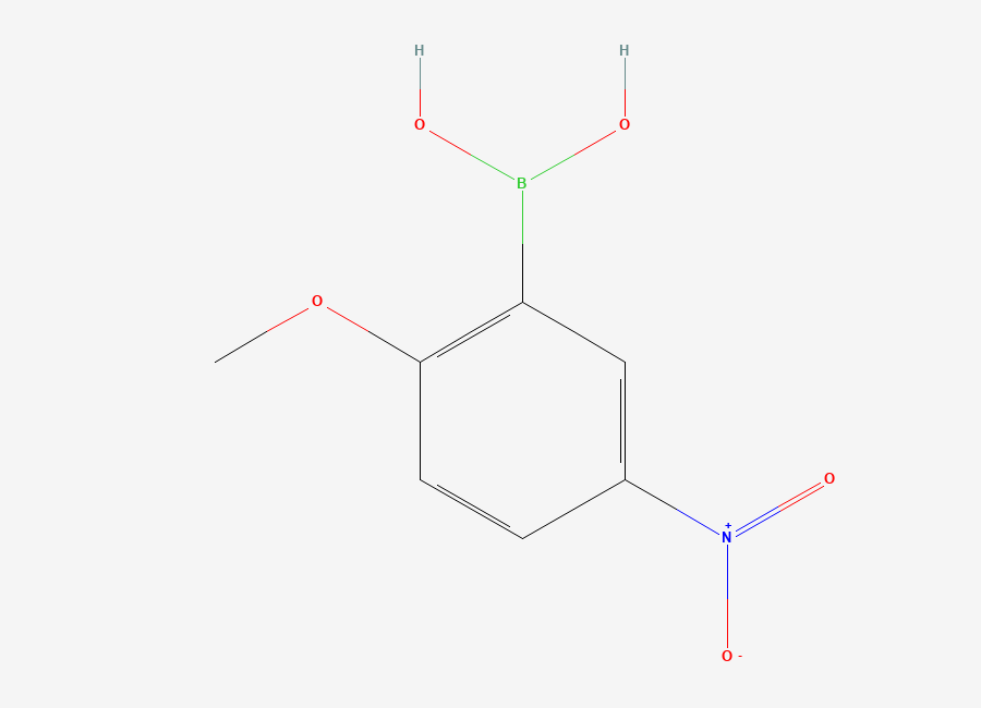 Two-dimensional chemical structure of (2-Methoxy-5-nitrophenyl)boronic acid