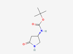 Two-dimensional chemical structure of (S)-tert-Butyl (5-oxopyrrolidin-3-yl)carbamate