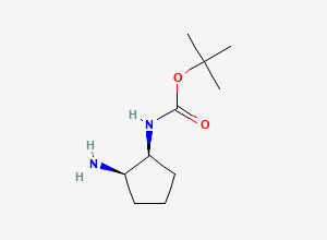 Two-dimensional chemical structure of tert-butyl N-[(1S,2R)-2-aminocyclopentyl]carbamate