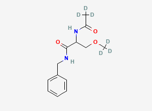 Two-dimensional chemical structure of N-benzyl-2-[(2,2,2-trideuterioacetyl)amino]-3-(trideuteriomethoxy)propanamide